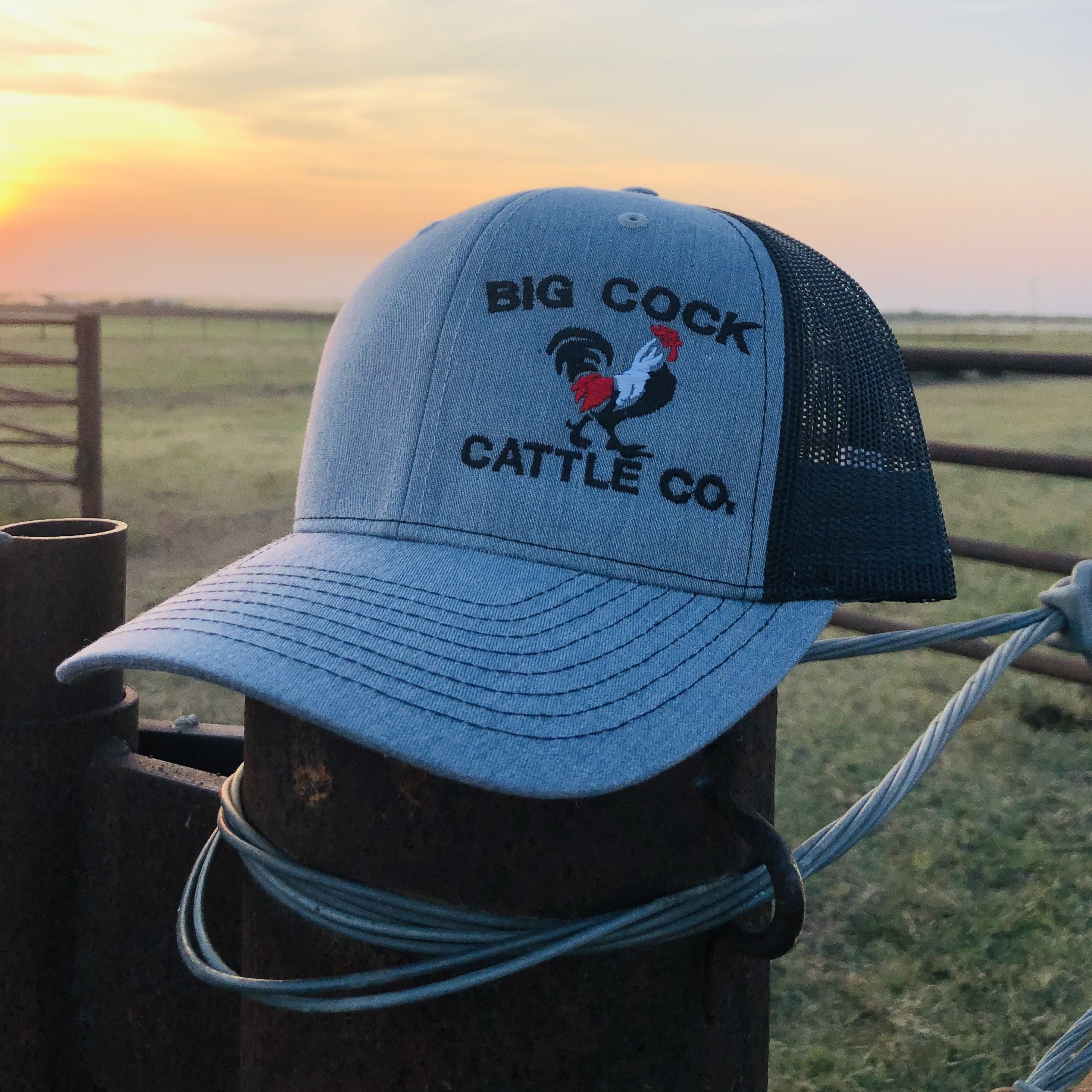 Heather Grey Snapback Trucker – Big Cock Cattle Co